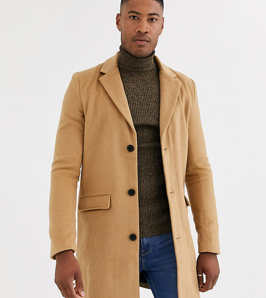Another Influence - Tall - Overcoat van wol in lichtbruin