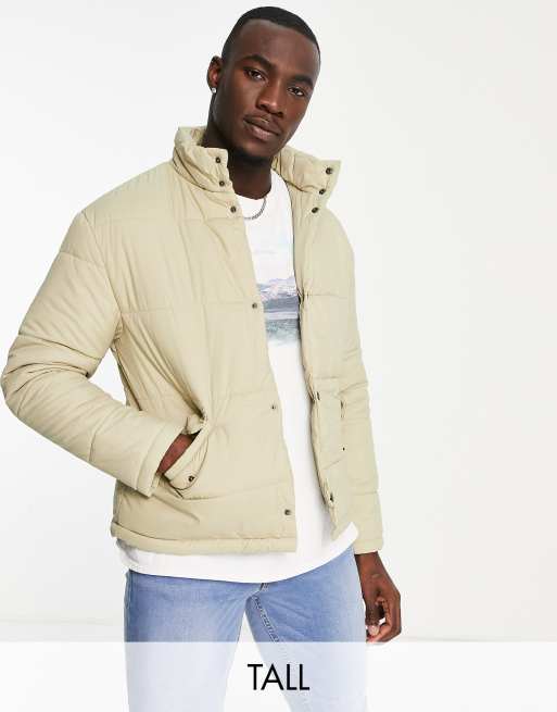 Another Influence Tall puffer jacket in ercu | ASOS