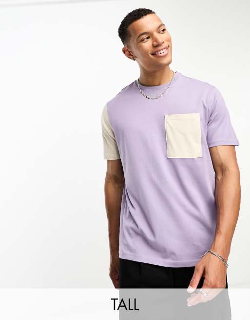 ASOS DESIGN color block t-shirt with pocket detail