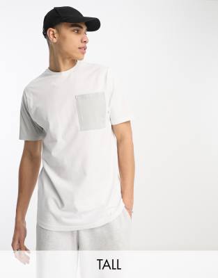 Tall regular fit color block t-shirt in white