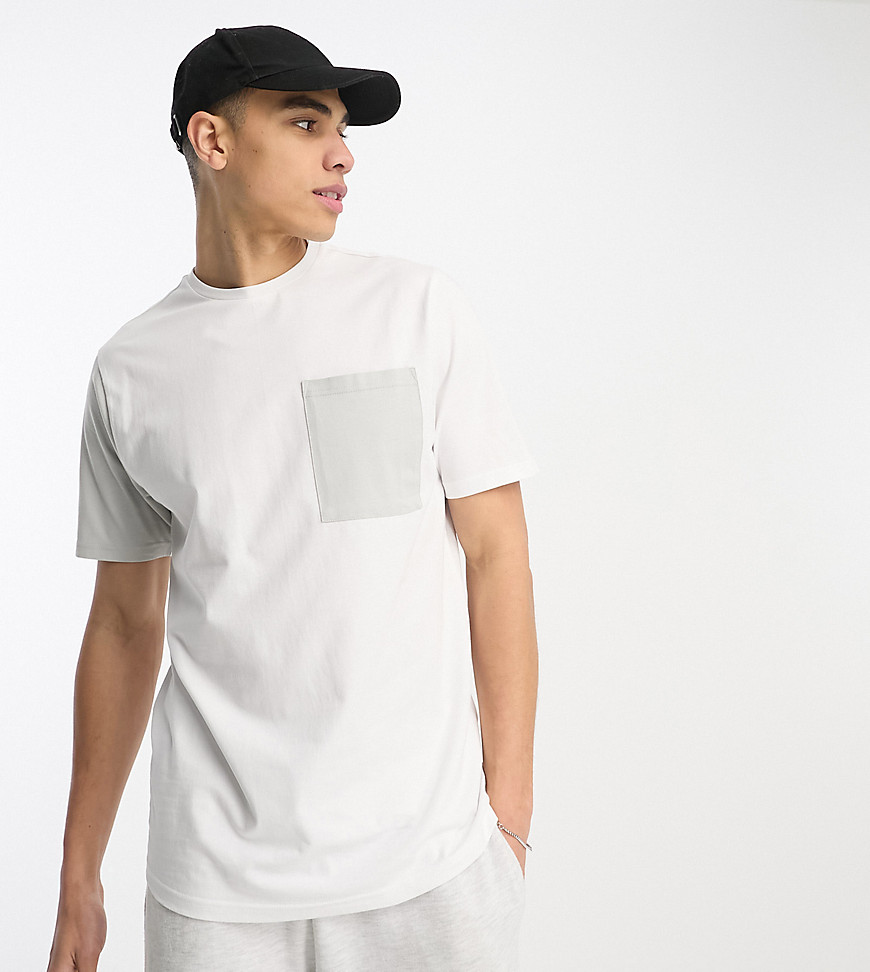 Another Influence Tall regular fit color block t-shirt in white