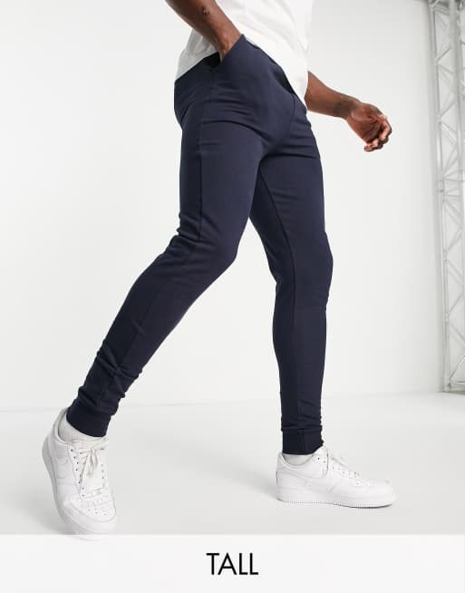 Another Influence Tall slim fit joggers with contrast waistband in navy ASOS