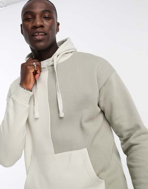 Another Influence Tall spliced color block hoodie in gray