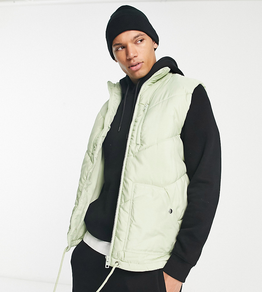 Another Influence Tall utility gilet in green