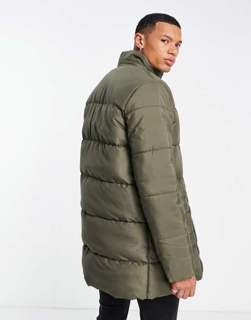 Longline puffer hot sale jacket asos