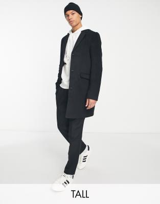 Another Influence Tall wool mix overcoat in black - ASOS Price Checker