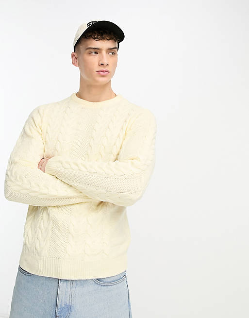 Another Influence textured knit jumper in off white | ASOS
