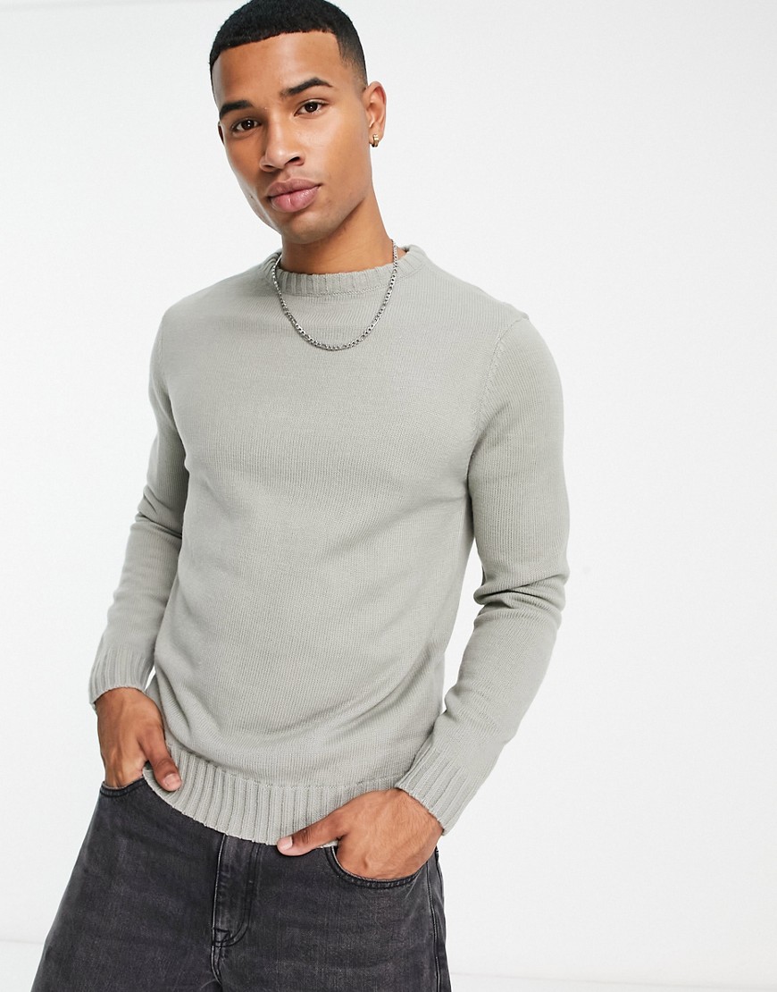 Another Influence Textured Knit Sweater In Gray