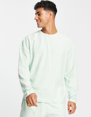 Another Influence towelling long sleeve t-shirt co-ord in mint green
