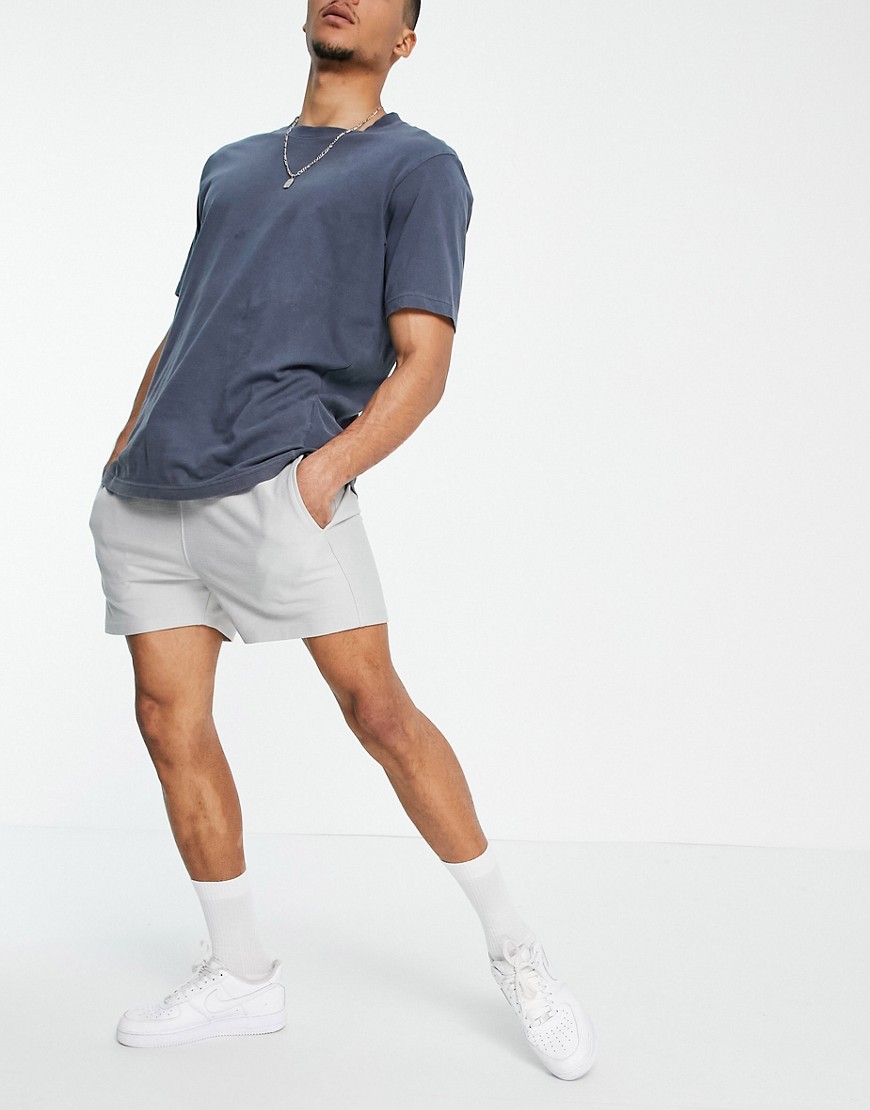 Another Influence towelling shorts co-ord in lavender grey