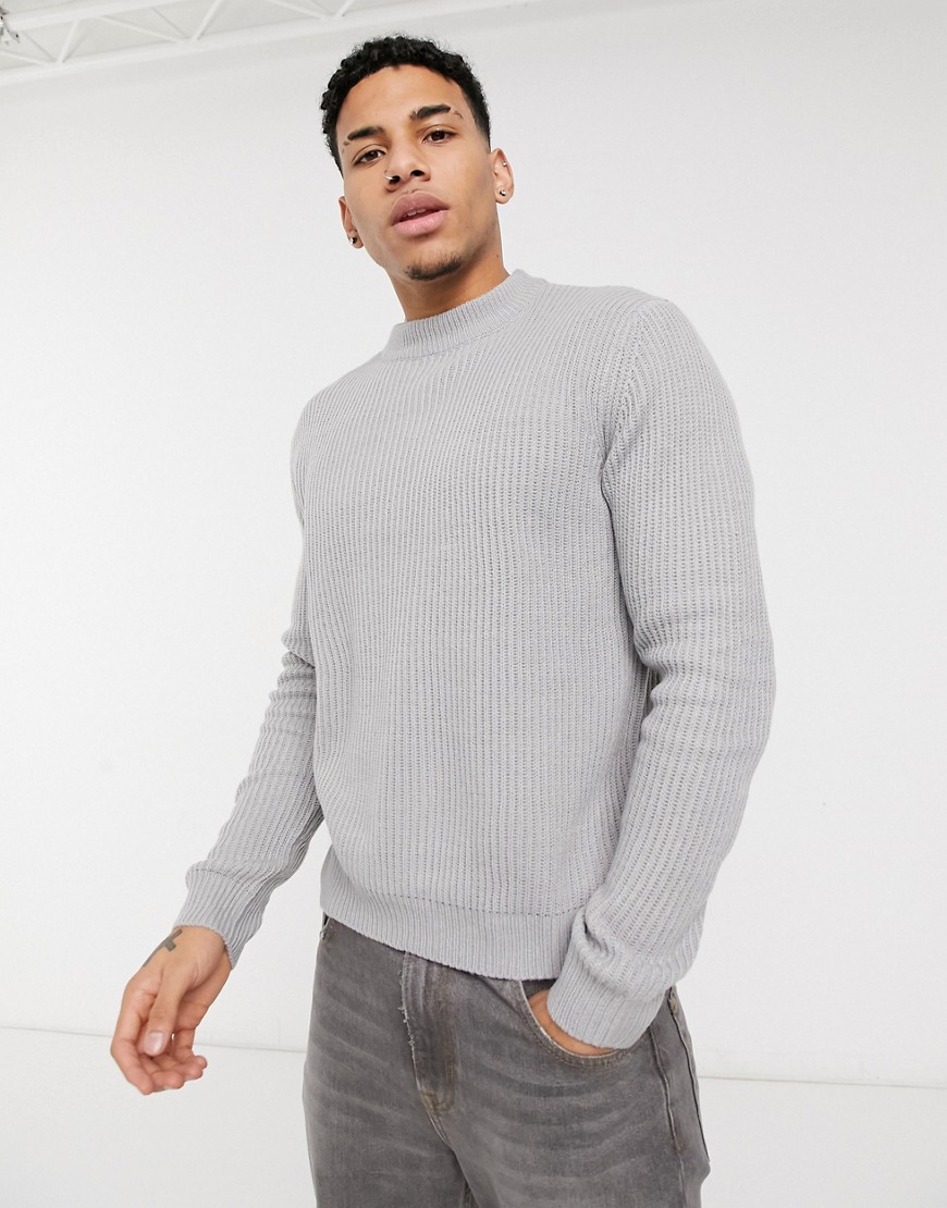 Another Influence turtle neck jumper in light grey