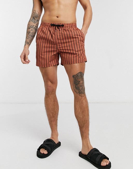Another Influence vertical stripe swim shorts
