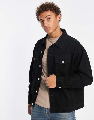 Another Influence oversized denim jacket in black - ASOS Price Checker