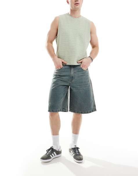 Another Influence – Weite Denim-Jorts in blauer Vintage-Waschung - view 1
