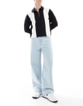 [Another Influence] Another Influence wide leg denim jeans in bleached blue Chest 34 Bleach blue