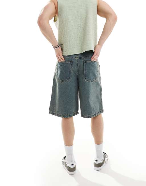 Another Influence wide leg denim jorts in vintage blue