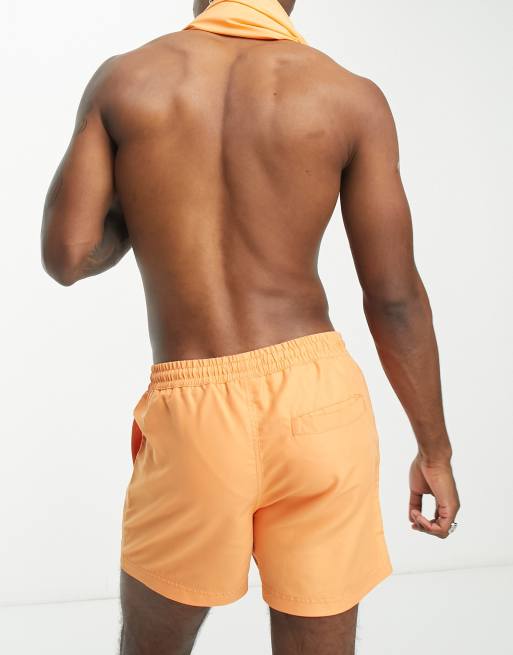 Another Influence - Zwemshort met naad aan de voorkant in oranje, deel van co-ord set, 2 van 4