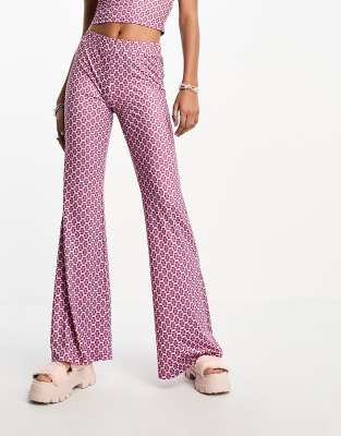 Another Reason 70s geo print flared pants (part of a set)