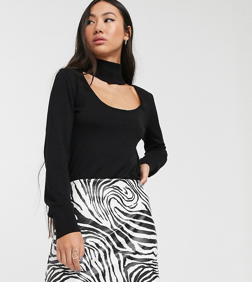 Another Reason faux leather mini skirt in zebra print-Multi