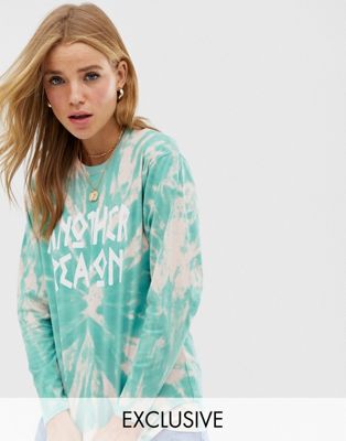 Another Reason long sleeved logo t-shirt in tie dye | ASOS