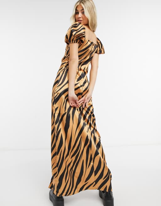 Asos yellow hot sale zebra dress