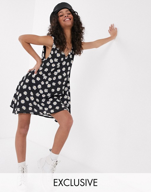 Another Reason mini smock dress with daisy print