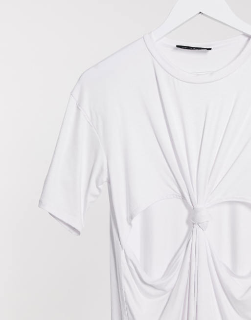 Another Reason Mini T Shirt Kleid Mit Knoten Vorn Asos