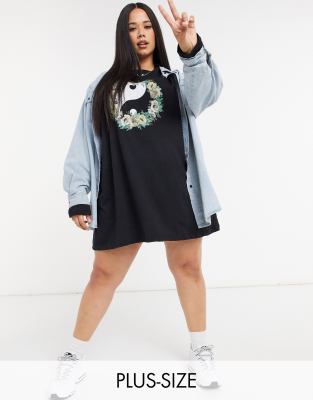 long sleeve graphic t shirt dress