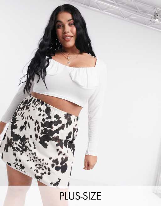 Another Reason – Plus – Milkmaid-topp med lång ärm