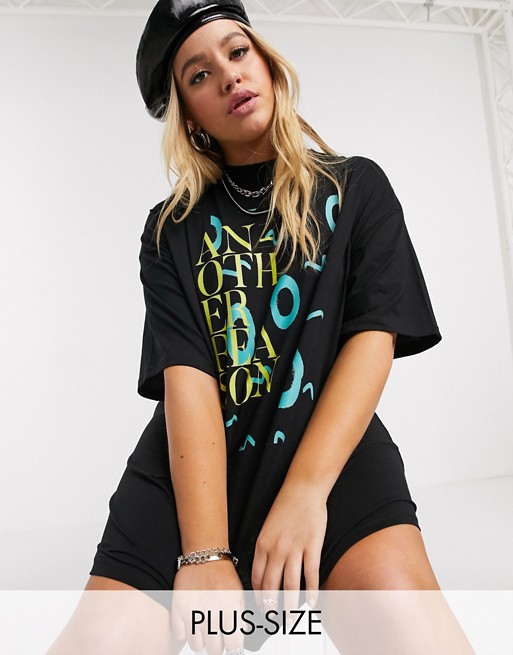 Another Reason Plus oversized t-shirt dress with graphic print
