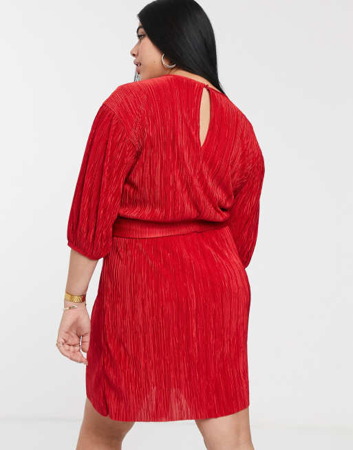 Another Reason - Plus - Plissé T-shirtjurk met strikceintuur, 2 van 4