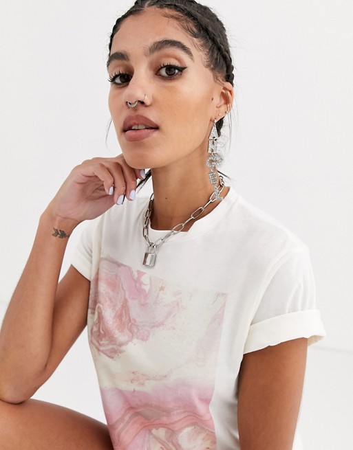 Another Reason relaxed t-shirt with marble graphic
