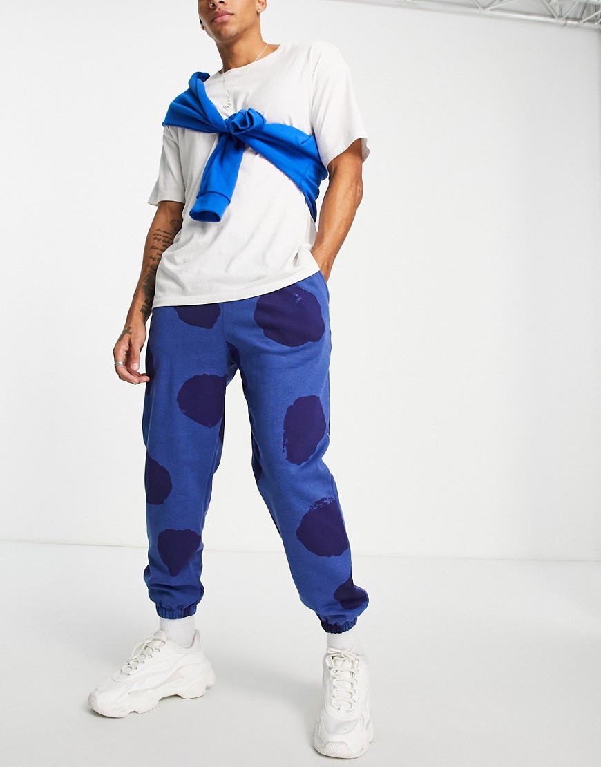 Another Reason splat joggers in blue