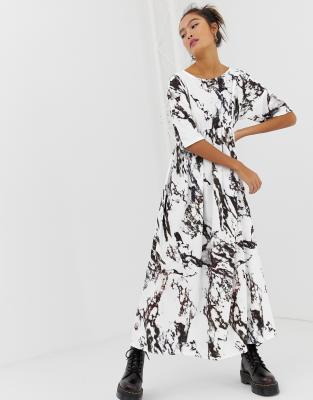 marble maxi dress