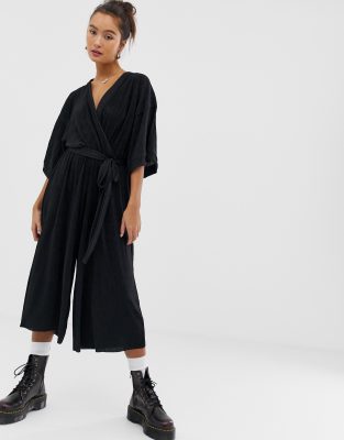 wrap jumpsuit wide leg