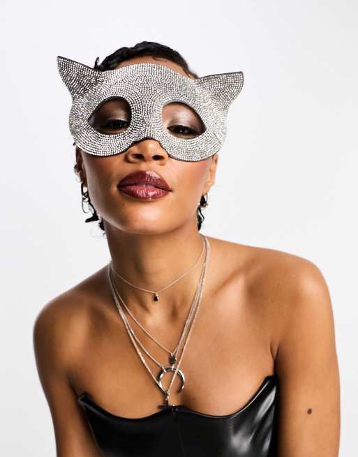 Antifaz de gato con diseño integral de pedrería de ASOS DESIGN