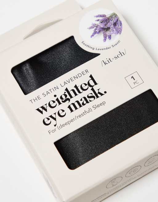 Antifaz negro de satén con peso y aroma a lavanda de Kitsch, 4 de 4