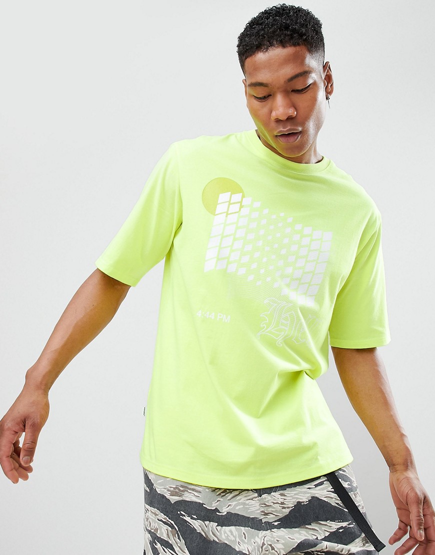 Antimatter T-Shirt In Yellow With Checkerboard Graphic