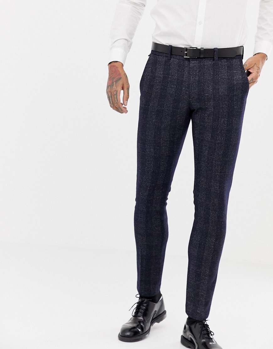 Antony Morato - Slim-fit pantalon met ruiten in marineblauw