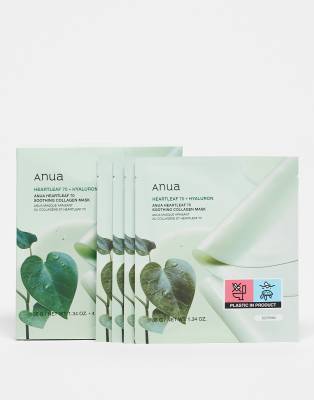 Anua Heartleaf 70 + Hyaluron maschera lenitiva e rinfrescante Soothing Collagen Mask 4 x 38 g - Immagine 4