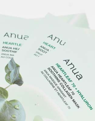 Anua Heartleaf 70 Soothing Collagen Mask (4 Sheets) 38g In Green
