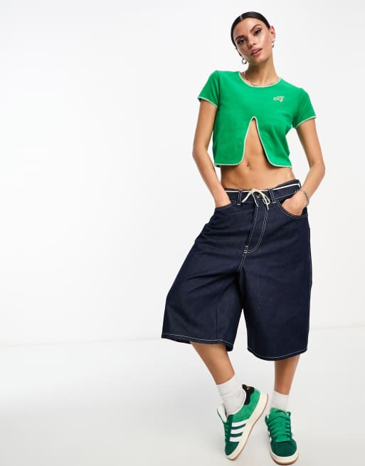 APEE by A BATHING APE – Kurzes Frottee-Oberteil in Grün mit 