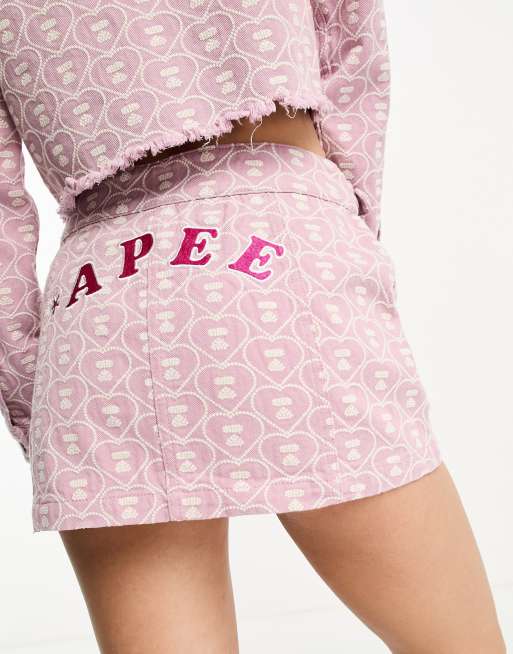 Pink denim skirt pattern store