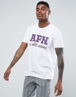 APN Mad - T-shirt met geprint logo-Wit