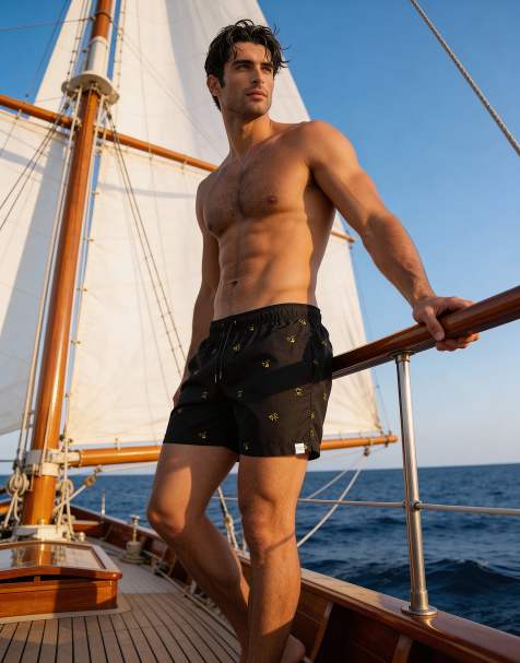 Apreslife Bumble b swim shorts in black