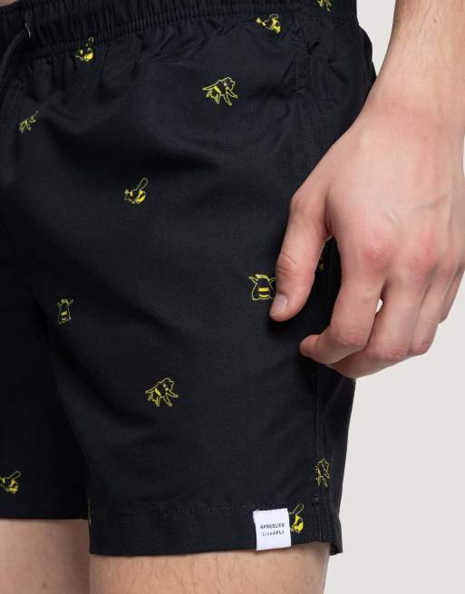 Apreslife Bumble b swim shorts in black, 3 of 4