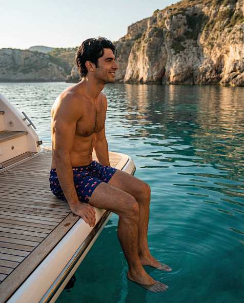 Apreslife Flamingos swim shorts in navy