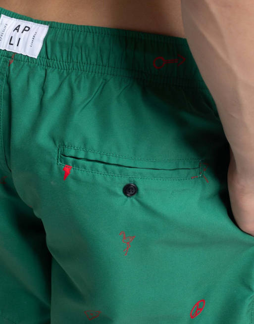 Apreslife Icons swim shorts in green, 3 of 4
