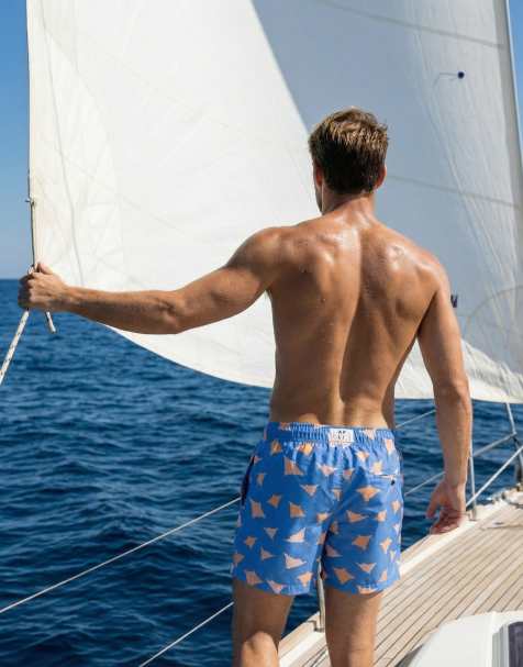 Apreslife Manta swim shorts in mid blue