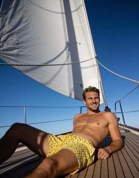 Apreslife Puffins swimshorts in yellow - view 1